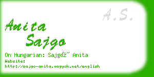 anita sajgo business card